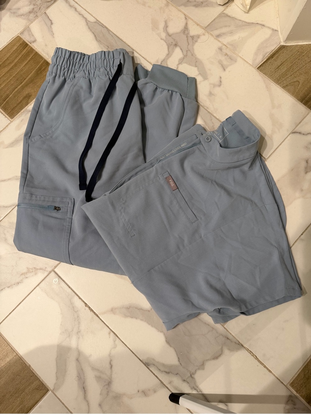 Figs Men’s Light Blue Jogger Pants with Drawstring